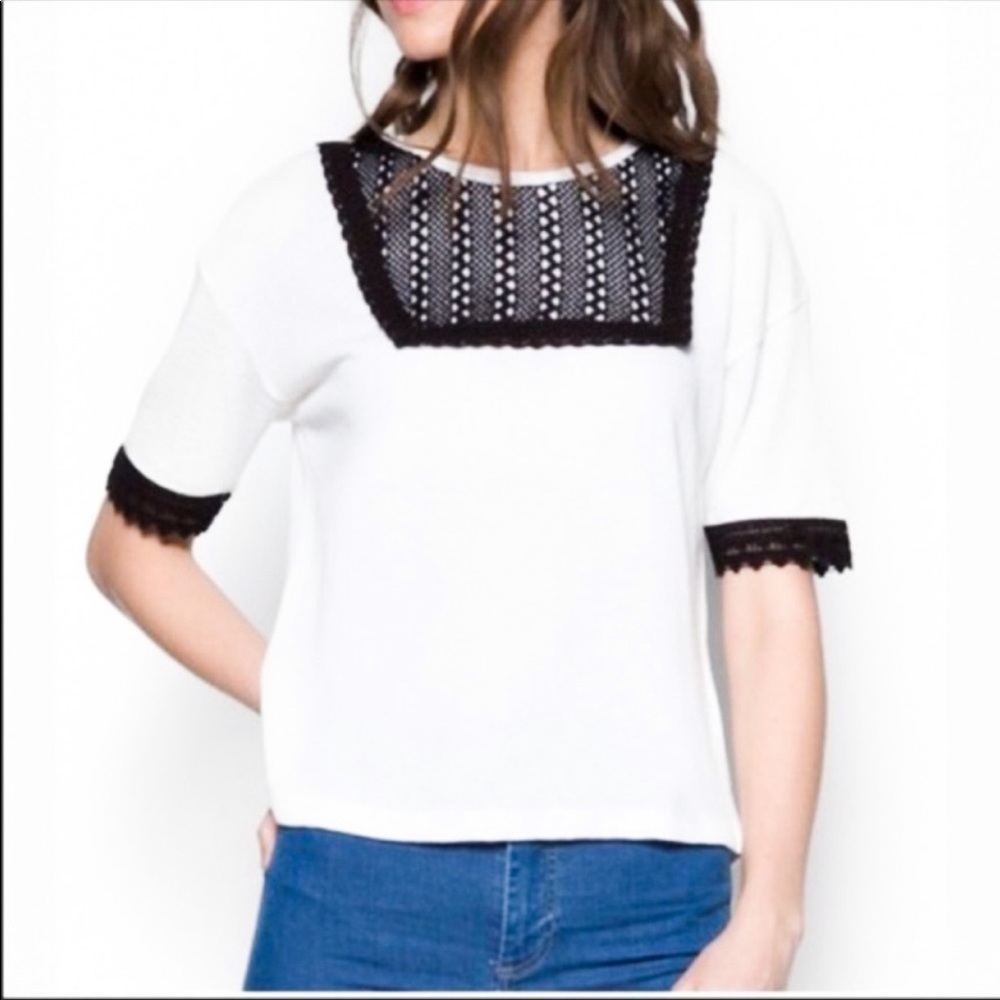 Topshop Black and White Top
